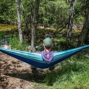 OASKYS Blue-On-Blue Lightweight Nylon Camping Hammock